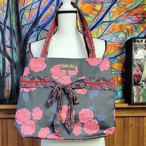 Matilda Jane Gray and Pink Floral Women's Bag Roses
